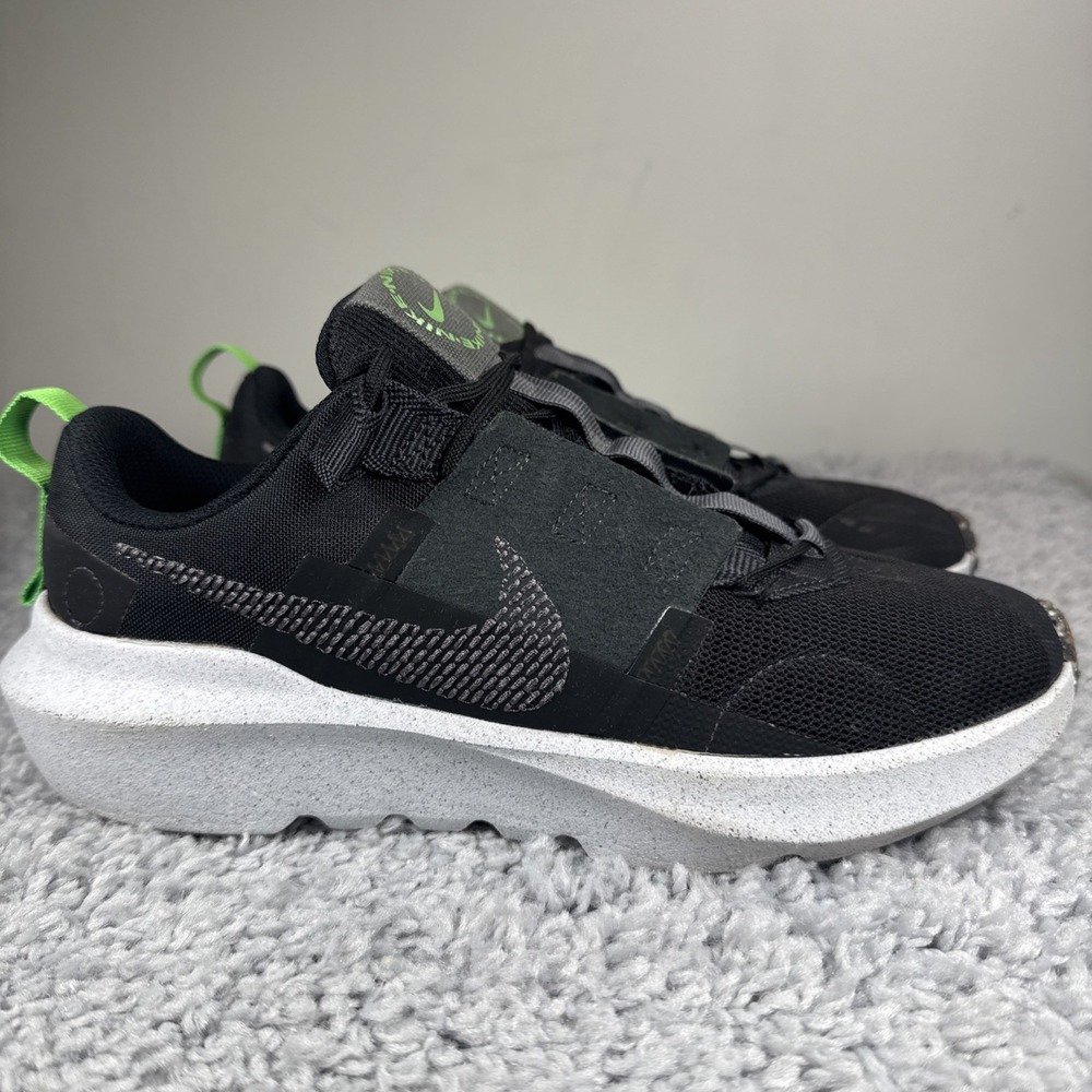 Nike Flex Runner DB3551-001 Black Green Youth 5.5Y Women's 7 Pre-Owned